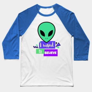 Alien I Want to Believe Baseball T-Shirt